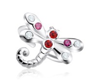 Dragonfly with Stone Silver Ear Cuff EC1-08